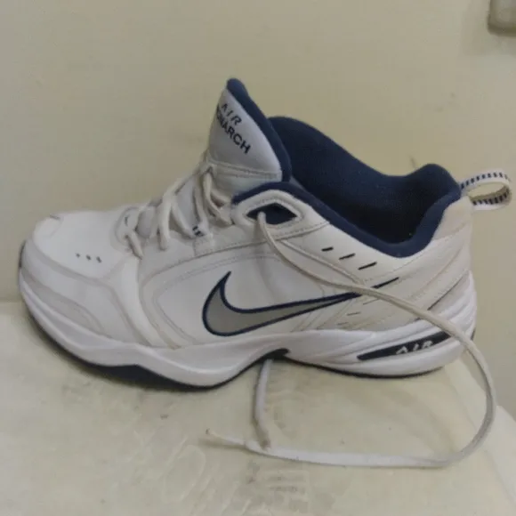 Men's White and Blue Nike AIR MONARCH Sneakers Shoes 9