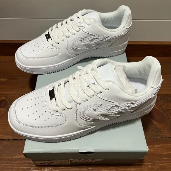Men’s White Nike Air Force Ones AF1 NAF Sneaker Shoes Collectible Streetwear 13