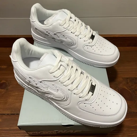 Men’s White Nike Air Force Ones AF1 NAF Sneaker Shoes Collectible Streetwear 13