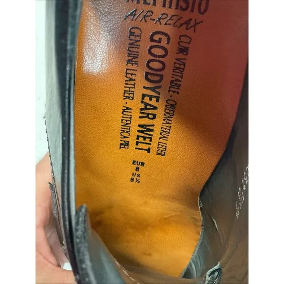 Mephisto Air Relax Goodyear Welt Men’s Size 8.5 US Black Leather Oxford Shoes