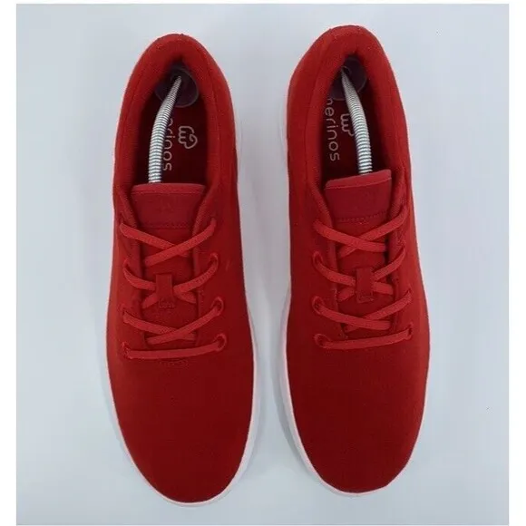 Merino Mens 12 Red Australian Wool Casual Athleisure Sneaker Lace Shoes Foam EUC