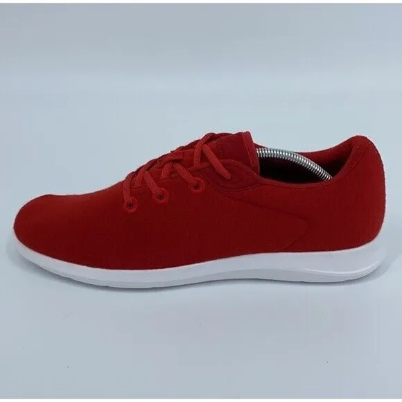 Merino Mens 12 Red Australian Wool Casual Athleisure Sneaker Lace Shoes Foam EUC