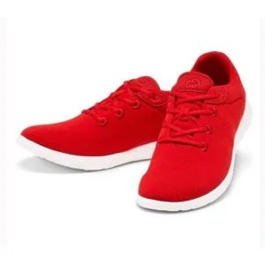 Merino Mens 12 Red Australian Wool Casual Athleisure Sneaker Lace Shoes Foam EUC