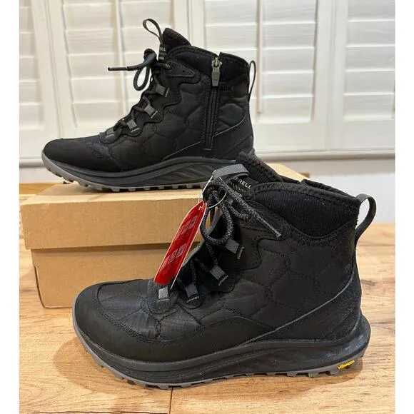 Merrell Antora 3 Thermo Mid Zip Boots Black Waterproof 6.5 NIB Versatile Winter