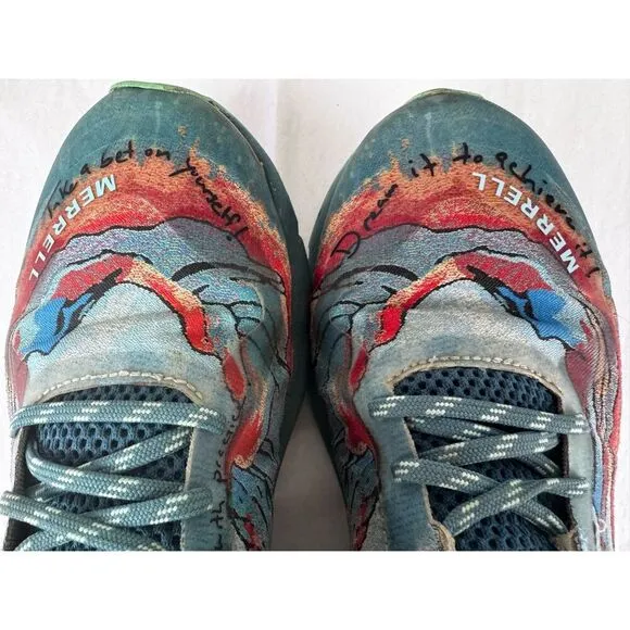 Merrell Antora X Trail Sisters Trail Running Vegan Shoes Mountain Print Size 9