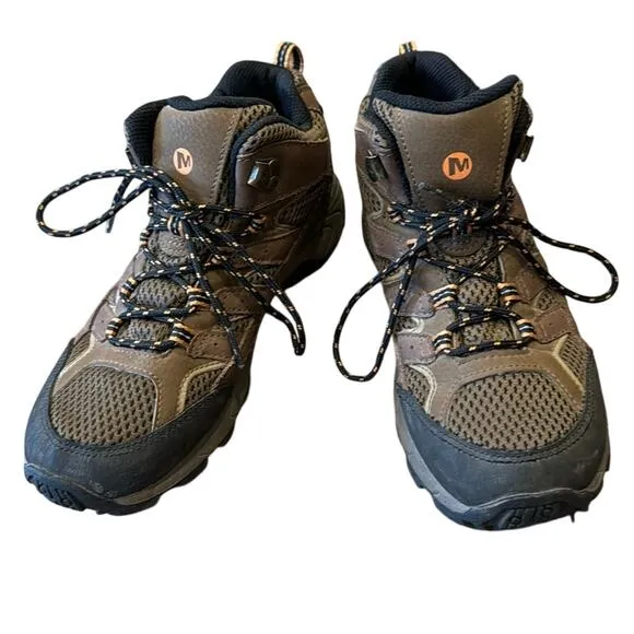 Merrell Boys Moab 2 Mid Waterproof Hiking Shoes Brown Black Size 5