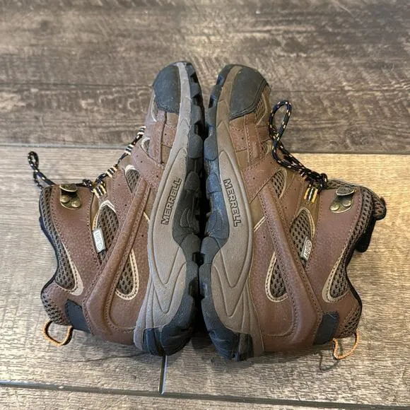 Merrell Boys Moab 2 Mid Waterproof Hiking Shoes Brown Black Size 5