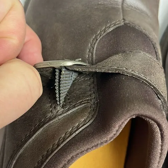 Merrell Brown Slip-on Faux Buckle Shoes- Size 8