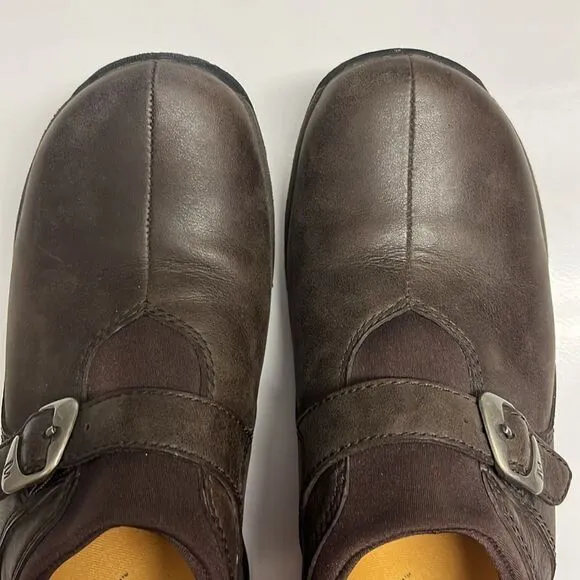 Merrell Brown Slip-on Faux Buckle Shoes- Size 8