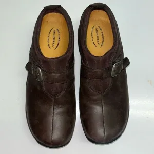 Merrell Brown Slip-on Faux Buckle Shoes- Size 8