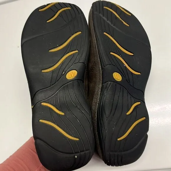 Merrell Brown Slip-on Faux Buckle Shoes- Size 8