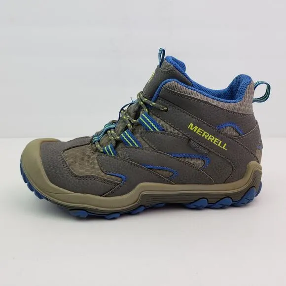 Merrell Chameleon 7 Boys Size 2Y Gray Waterproof Outdoors Hiking Sneaker Shoes