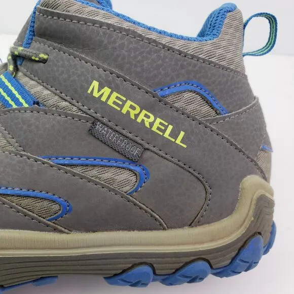 Merrell Chameleon 7 Boys Size 2Y Gray Waterproof Outdoors Hiking Sneaker Shoes