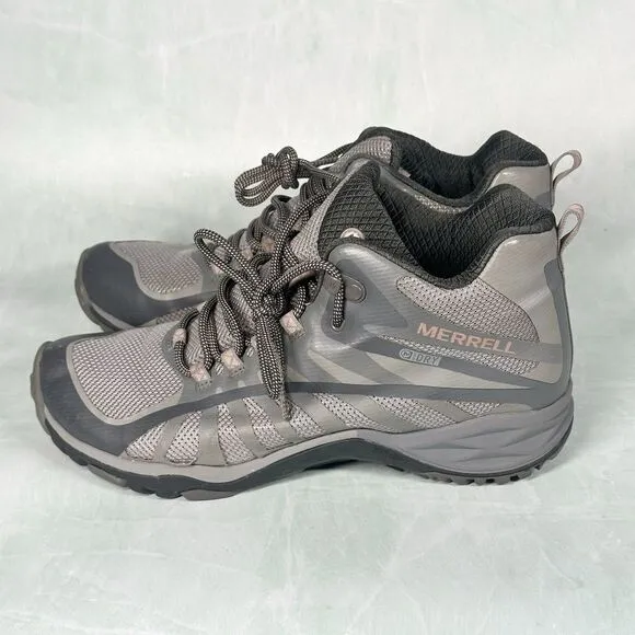 Merrell Hiking Shoes Womens Size 9 Grey Dry Select Waterproof J46578 Mid Boots