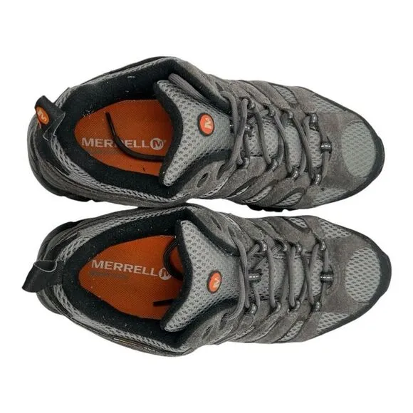 Merrell Men's Moab Suede Waterproof Athletic Hiking Shoes Gray Black Size7.5