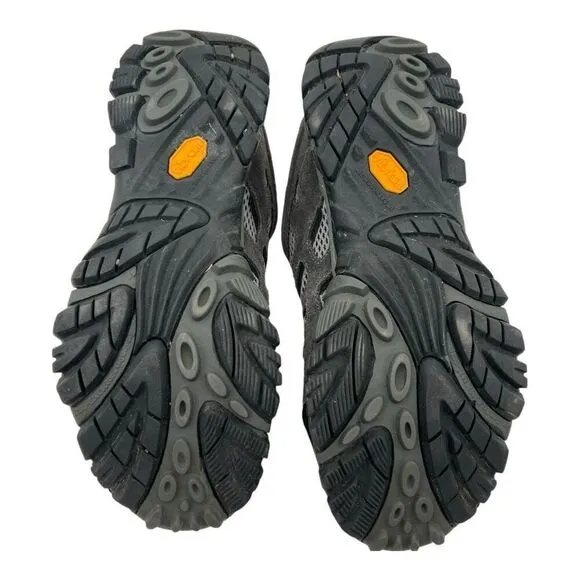 Merrell Men's Moab Suede Waterproof Athletic Hiking Shoes Gray Black Size7.5