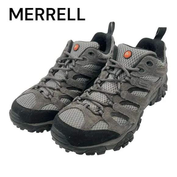 Merrell Men's Moab Suede Waterproof Athletic Hiking Shoes Gray Black Size7.5