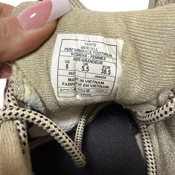 Merrell Moab 2 Ventilator Womens Size 8 Taupe Outdoor Vibram Hiking Trail Shoes
