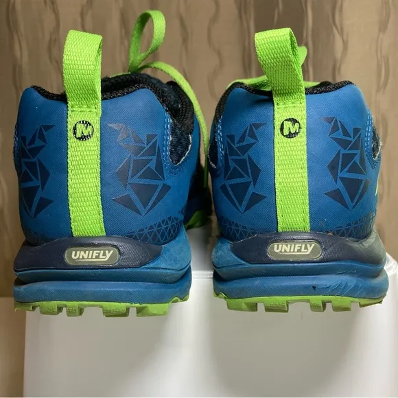 Merrell Unifly Bright Green Shoes Men's 9 Running Shoes Training Black Blue