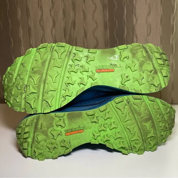 Merrell Unifly Bright Green Shoes Men's 9 Running Shoes Training Black Blue