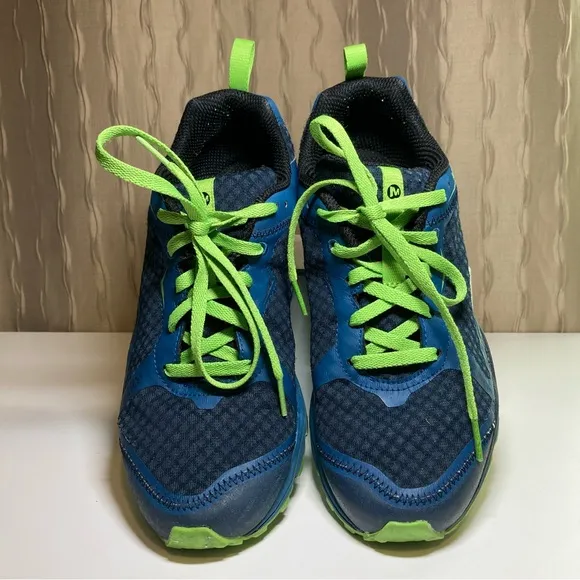 Merrell Unifly Bright Green Shoes Men's 9 Running Shoes Training Black Blue