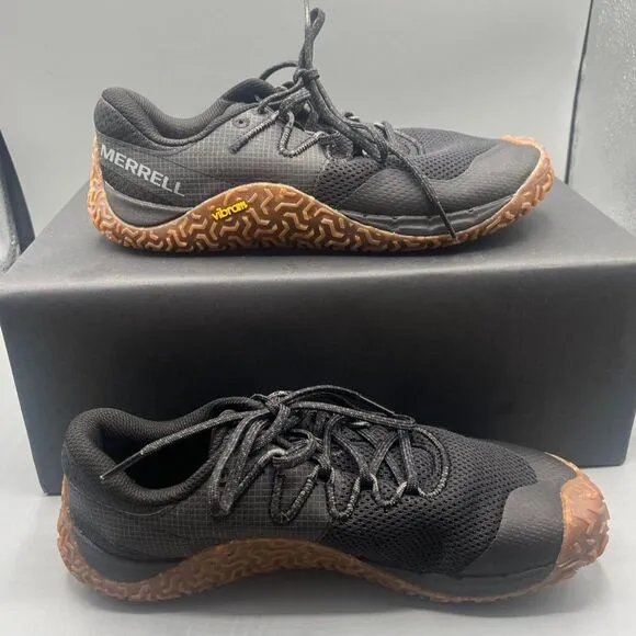 MERRELL VIBRAM OUTDOOR TRAIL GLOVE 7 SHOE WOMENS Size 8 BLACK GUM SOLE J067708