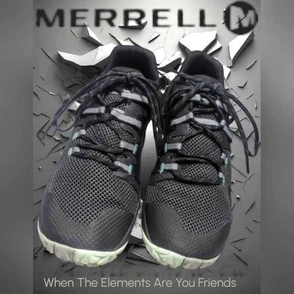 Merrill Trail Glove Outdoor Barefoot Sport Shoes Women's Size 6 Black/Blue