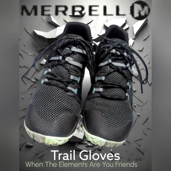 Merrill Trail Glove Outdoor Barefoot Sport Shoes Women's Size 6 Black/Blue