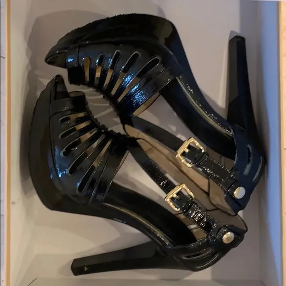 Michael Kors Joslin platform black shoes sz 8.5