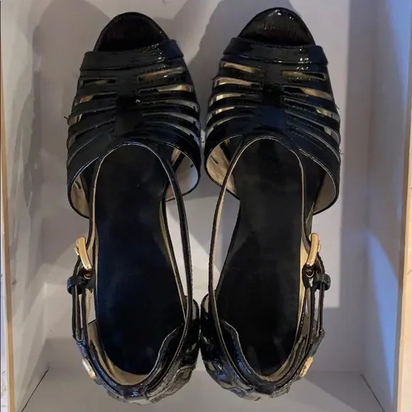 Michael Kors Joslin platform black shoes sz 8.5