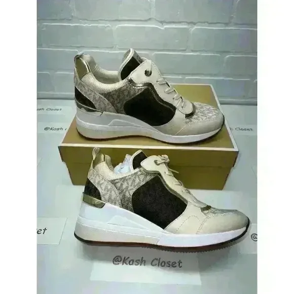 Michael Kors shoes crista trainer tech canvas trainer brown multi
