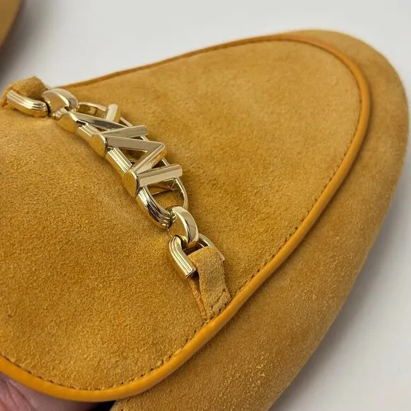 Michael Kors Tiffanie Yellow &amp; Gold Suede Flats Casual Mules women’s size 7