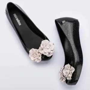 Mini Melissa Black Ultragirl Garden Ballerina