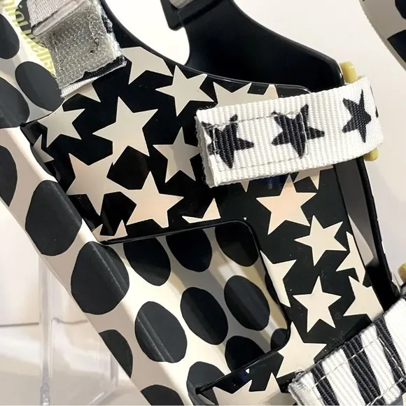 Mini Melissa   Fábula Ping Pong Casual Sandals heel straps. Girls shoes stars