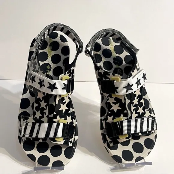Mini Melissa   Fábula Ping Pong Casual Sandals heel straps. Girls shoes stars