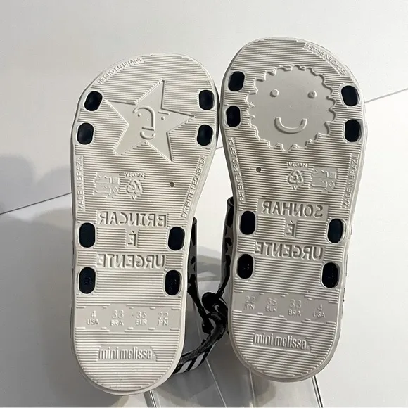 Mini Melissa   Fábula Ping Pong Casual Sandals heel straps. Girls shoes stars