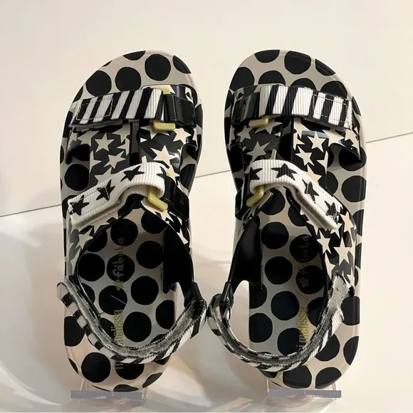 Mini Melissa   Fábula Ping Pong Casual Sandals heel straps. Girls shoes stars