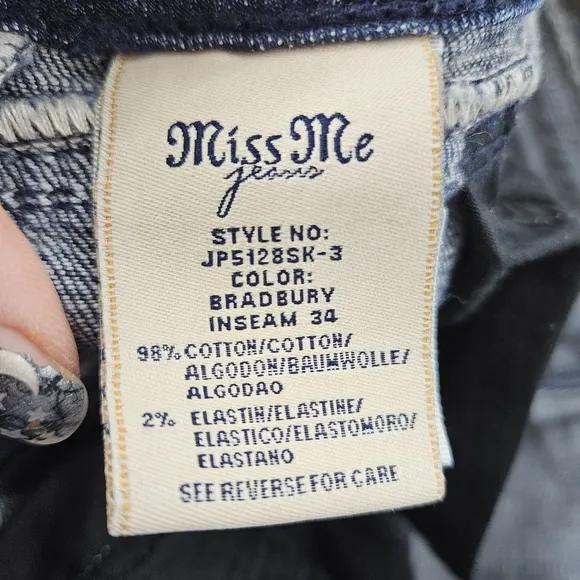 Miss Me skinny jeans JP5128SK-3 size 29