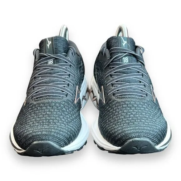 Mizuno Wave Inspire 18 Waveknit Womens 7‎ Running Shoes Black J1GD221344 22Y