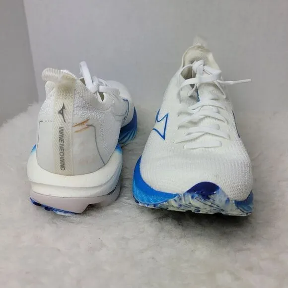 Mizuno Wave Neo Wind Women's White-Blue J1GC227801 Sneaker Shoes Size 8.5