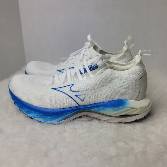 Mizuno Wave Neo Wind Women's White-Blue J1GC227801 Sneaker Shoes Size 8.5