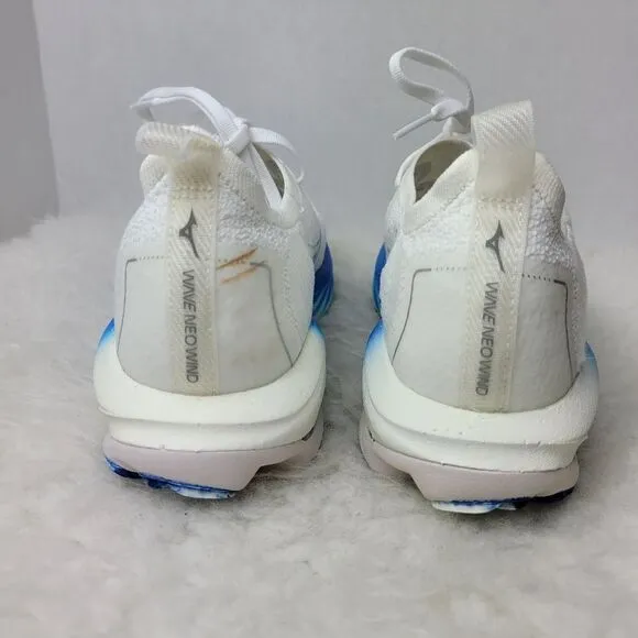 Mizuno Wave Neo Wind Women's White-Blue J1GC227801 Sneaker Shoes Size 8.5