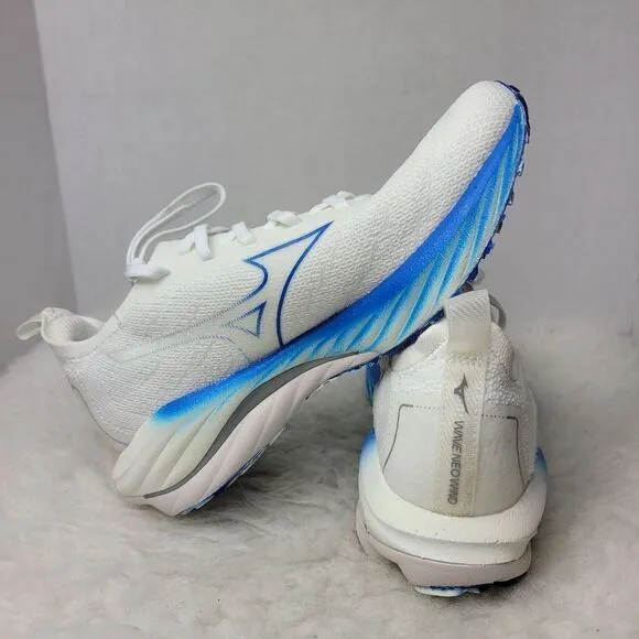 Mizuno Wave Neo Wind Women's White-Blue J1GC227801 Sneaker Shoes Size 8.5