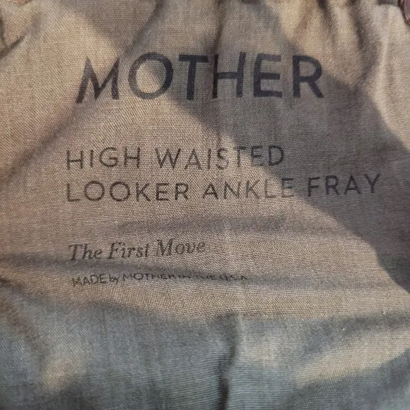 Mother High Waisted Looker Ankle Fray Olive Green Jeans Womens Size 25