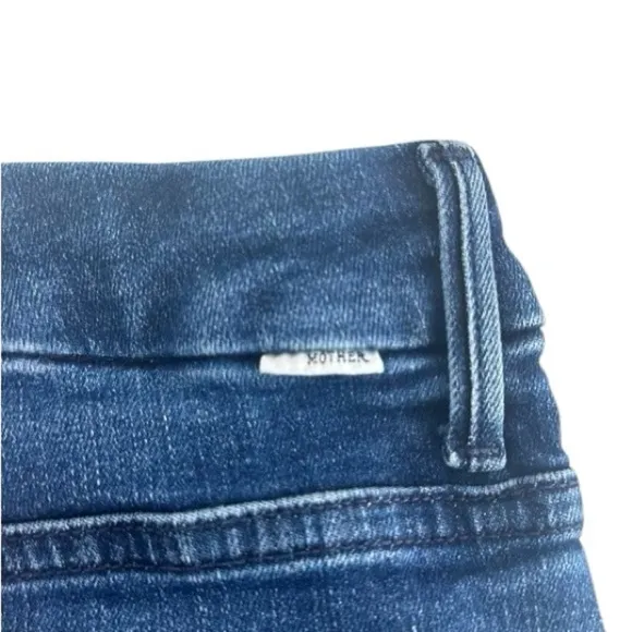 Mother Medium Wash Denim Blue High Rise Skiny Jeans in 5 Pocket Size 28