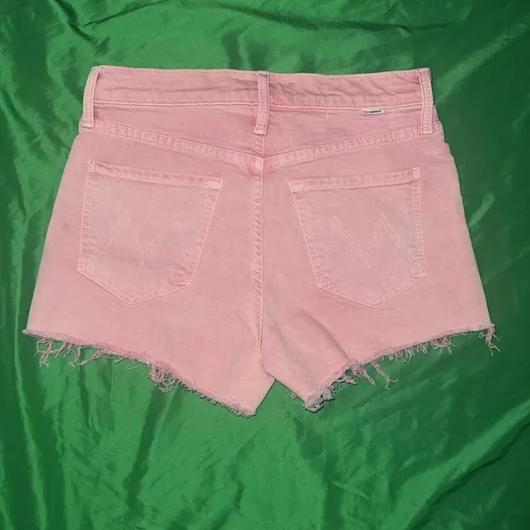Mother Superior Tomcat Kick Fray Pink Denim Women's Shorts size 26