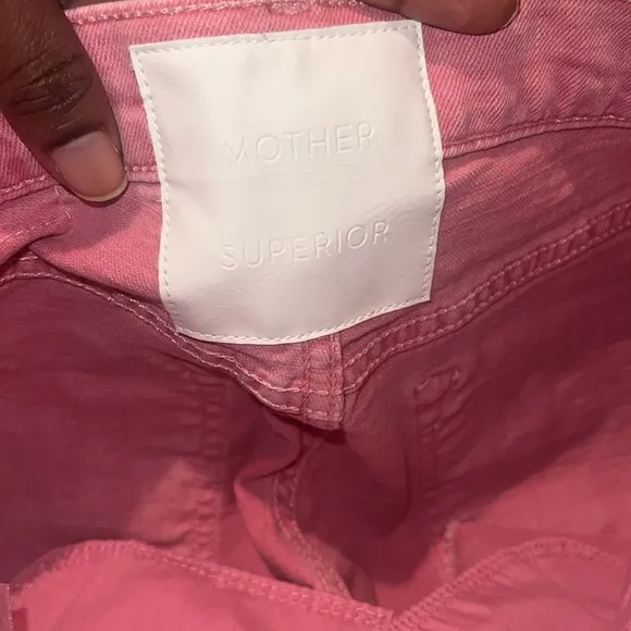 Mother Superior Tomcat Kick Fray Pink Denim Women's Shorts size 26