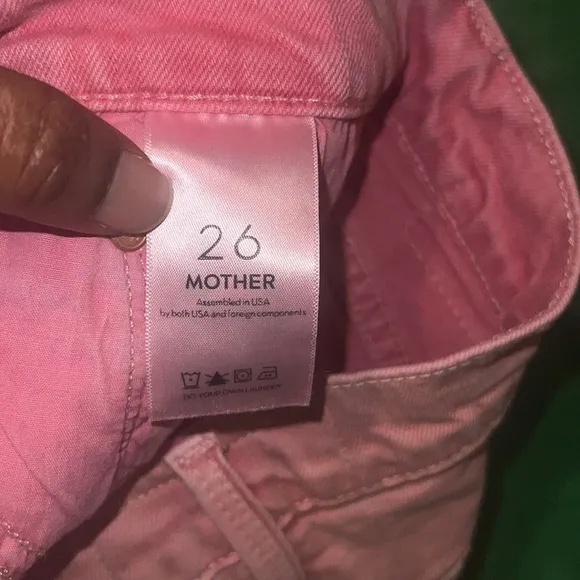 Mother Superior Tomcat Kick Fray Pink Denim Women's Shorts size 26