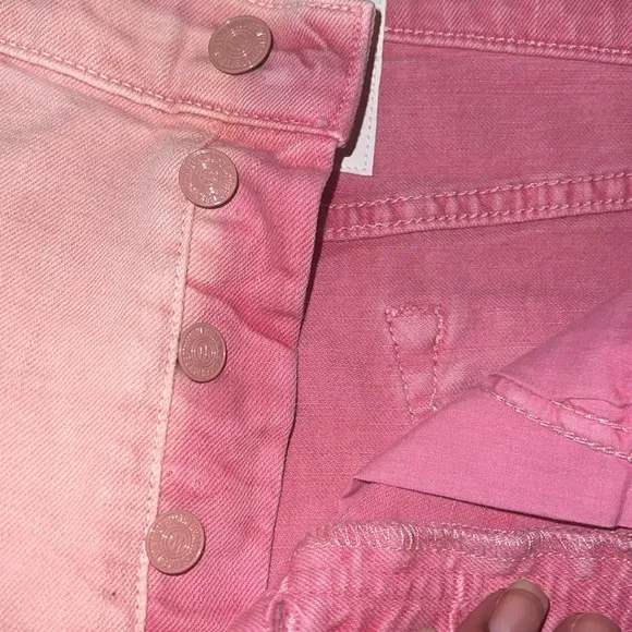 Mother Superior Tomcat Kick Fray Pink Denim Women's Shorts size 26