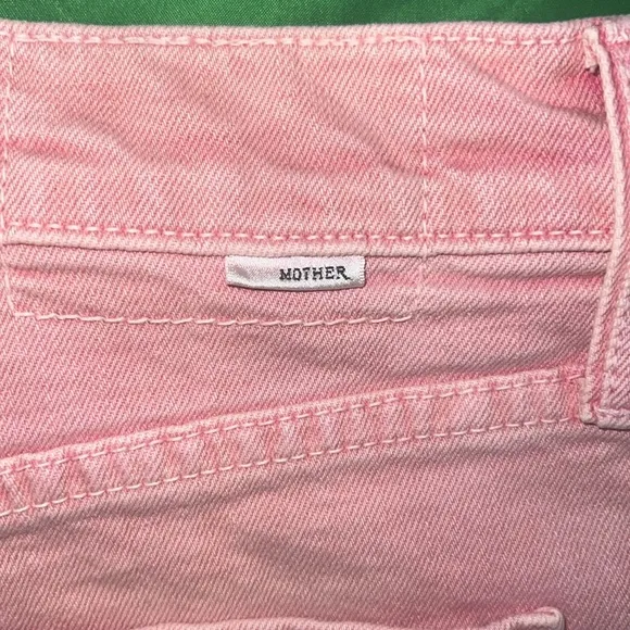 Mother Superior Tomcat Kick Fray Pink Denim Women's Shorts size 26